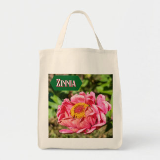 Tote Bag Zinnia rose avec tapis Centre Jaune