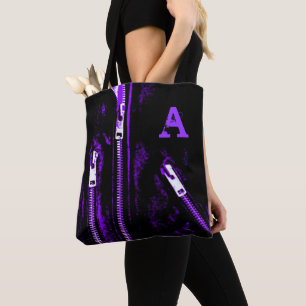 Tote Bag Zips Impression violet Monogramme partout sur le s