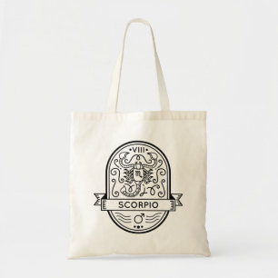 TOTE BAG ZODIAC BADGE SYMBOL SCORPIO STROKE