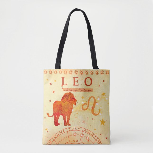 Tote Bag Zodiac personnalisé Léo vintage (Devant)