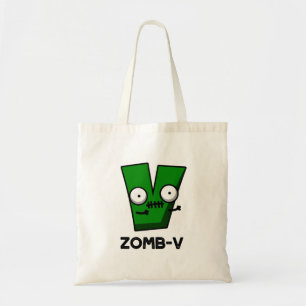 Tote Bag Zomb-V Drôle Halloween Zombie Alphabet V Pun