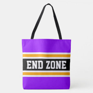 Tote Bag ZONE DE FIN Gras Violet Orange Noir Rayures