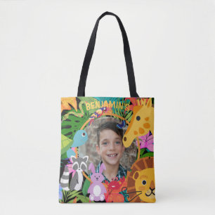Tote Bag Zoo Wild Animal Jungle Safari Anniversaire de enfa
