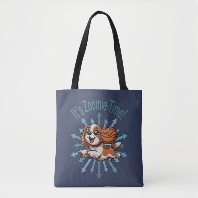 Tote Bag Zoomie Time Cavalier Spaniel (Devant)