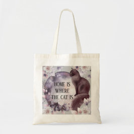 Tote Bag Zuhause ist, wo die Katze eine Aquarellna Tragetasche