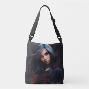 Tote Baggirl Black Hair Tragetaschen Mit Langen Trägern