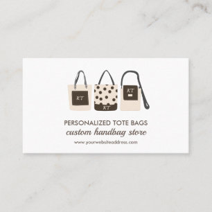 Tote Bags mit Monogramm bei Bedarfsdruck Visitenkarte