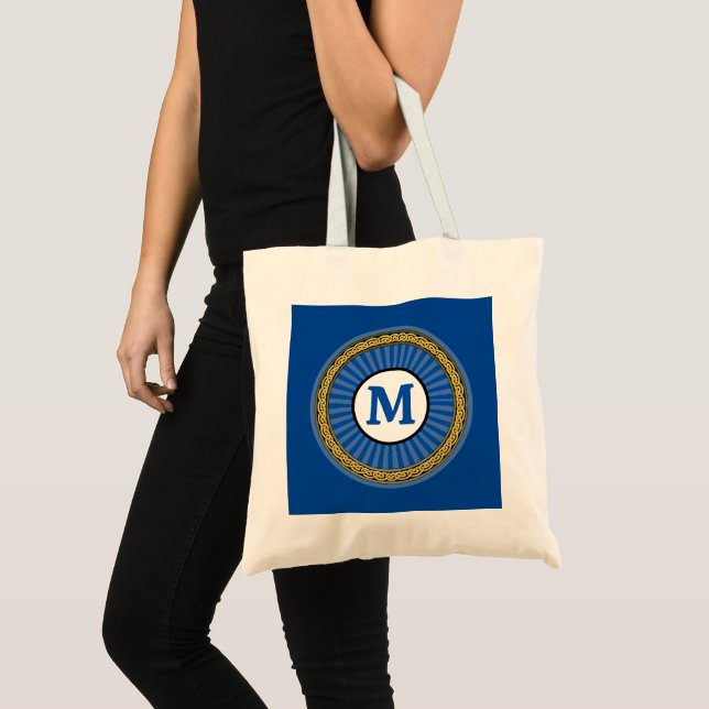 Tote Beutel - Blau Personalisiert - Erste Schritte Tragetasche (Vorderseite (Produkt))