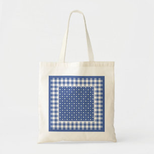 Tote Beutel, Dunkelblau, weiße Polka Dosen und Kar Tragetasche