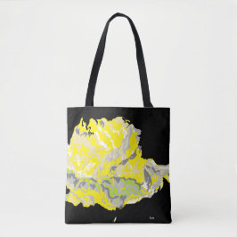 Tote Beutel Gelbe Rose in der Dunkelheit Tasche