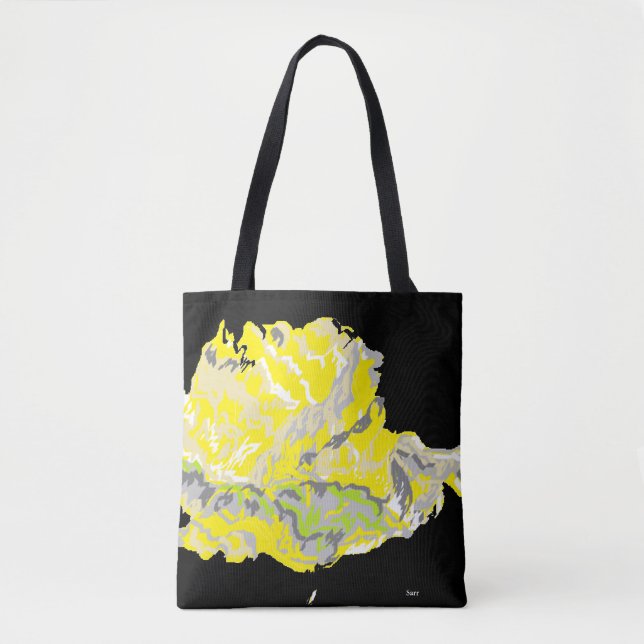 Tote Beutel Gelbe Rose in der Dunkelheit Tasche (Vorderseite)