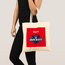 Tote Beutel Hockey Geber - Personalisiert - Name h Tragetasche