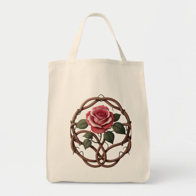 Tote Beutel - Rose gedruckt Tragetasche (Vorne)