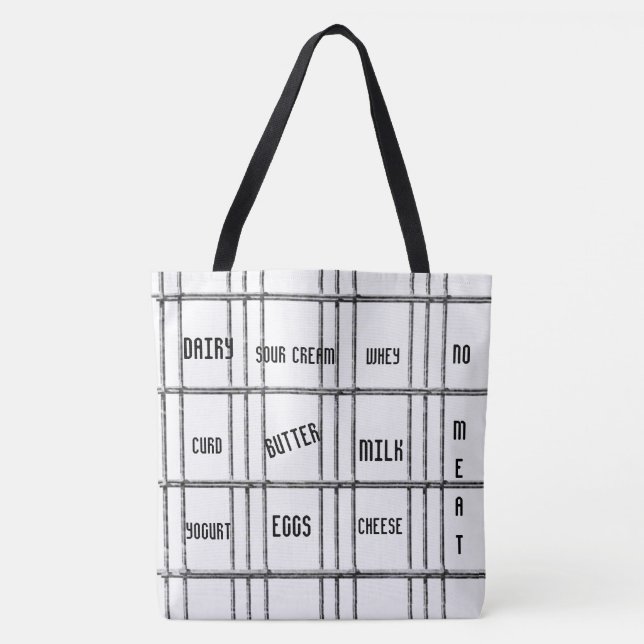 Tote Beutel Schwarz & Weiße Milch kein Fleisch Tasche (Vorderseite)