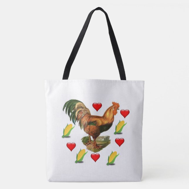 Tote Beutel Weißer Roster Mais Tasche (Vorderseite)