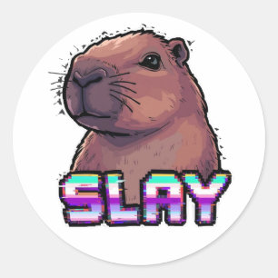 Töte Capybara Lustiges Tier Meme Runder Aufkleber