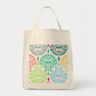 Tote Damast-Zuckerschädel-Taschen-Tasche Tragetasche