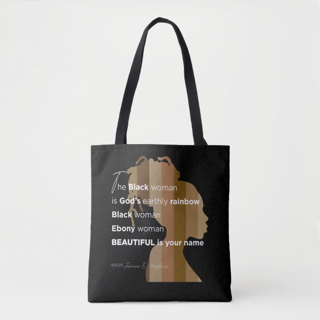 Tote "Ebony Woman" Tasche (Vorderseite)