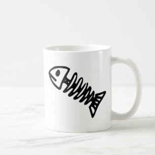 Tote Fisch-Skeleton Schädel entbeint Fossil Kaffeetasse