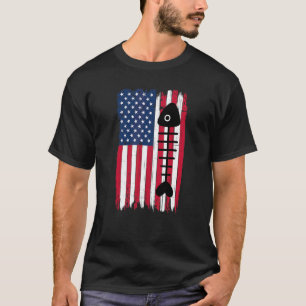 Tote Fischgräten Silhouette Amerikanische Flagge U T-Shirt