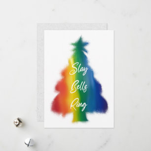 Töte Glocken läuten Regenbogen-Weihnachtsbaum Feiertagskarte