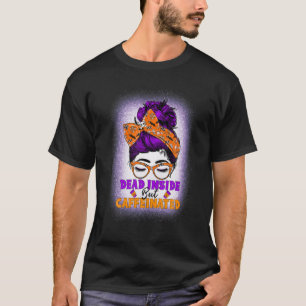 Tote Innen, aber koffeiniert Messy Bun Mama Skull  T-Shirt