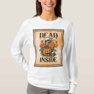 TOTE INSIDE-Spooky Jack O'Lantern Skull & Blume T-Shirt