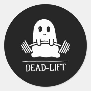 Tote Lift Funny Ghost Gymer Halloween Lifti Runder Aufkleber