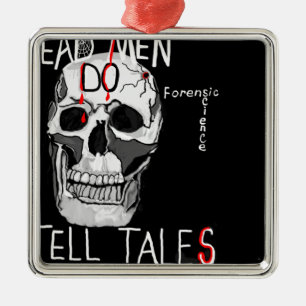 Tote Männer Schädel-Forensik CSIs Silbernes Ornament