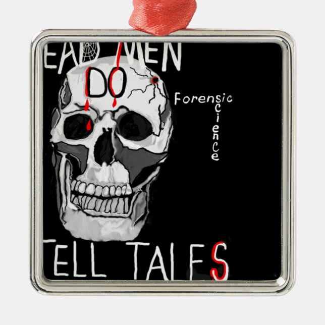 Tote Männer Schädel-Forensik CSIs Silbernes Ornament (Vorne)