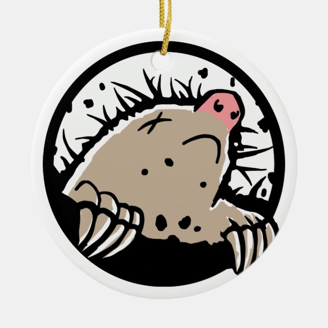 Tote Mole-Weihnachtsverzierung Keramik Ornament (Vorne)