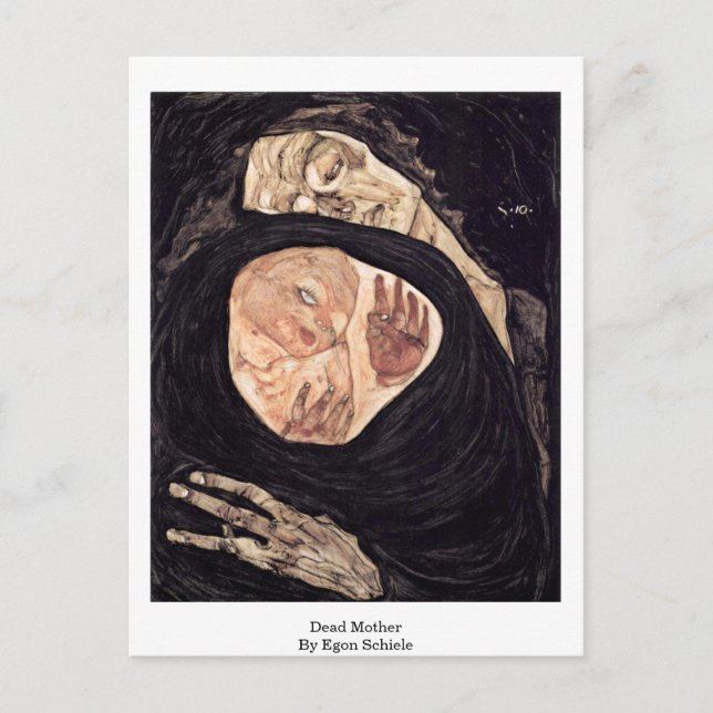 Tote Mutter von Egon Schiele Postkarte (Vorderseite)