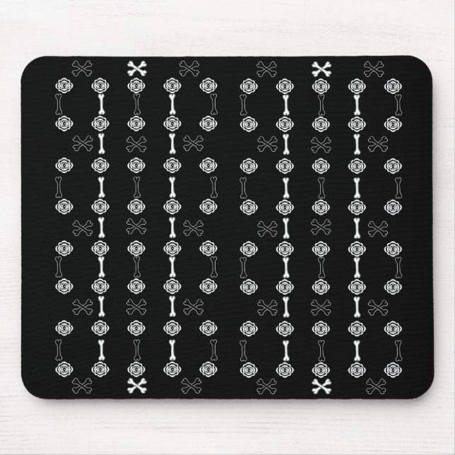 Tote Rose (Schwarz und Weiß) Mousepad (Vorne)