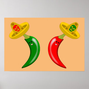 Tote-Seelen-Chilis Mexiko Poster