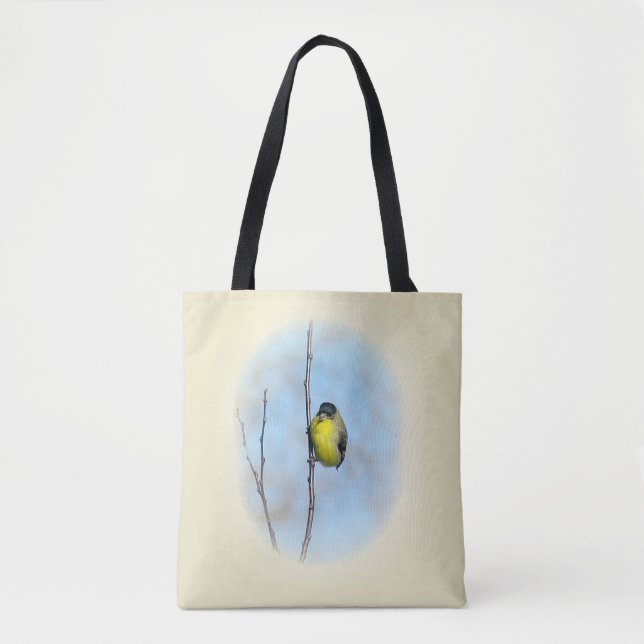 Tote Tag (ao) - Gelbe Finch auf Zweig Tasche (Vorderseite)