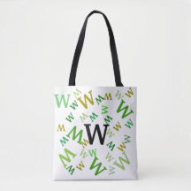 Tote Tag (ao) - Jumbled Letters in Green