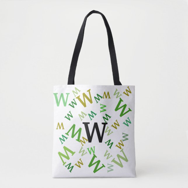 Tote Tag (ao) - Jumbled Letters in Green Tasche (Vorderseite)