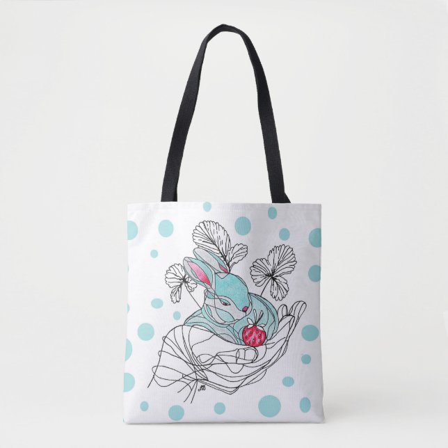 Tote Tag Kaninchen in der Hand Tasche (Vorderseite)