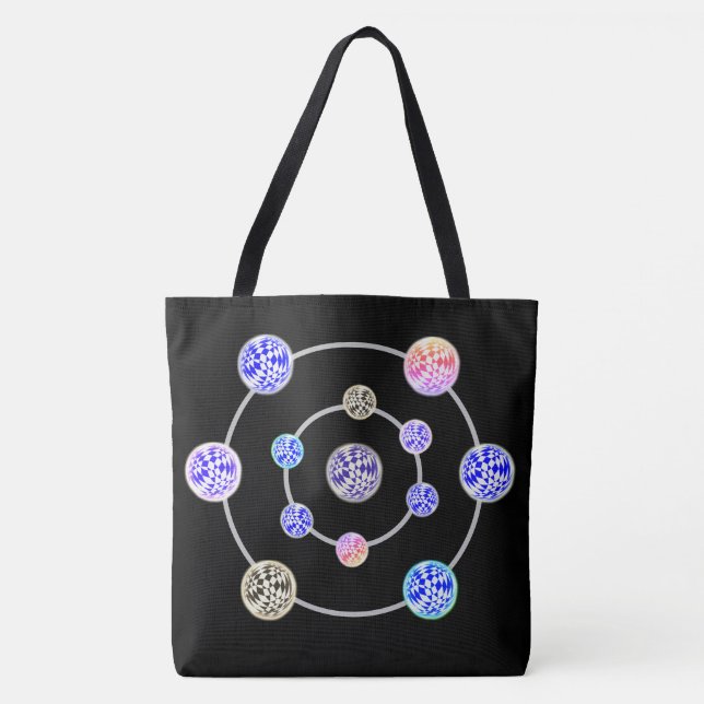 Tote Tasche - Bälle im Orbit (Vorderseite)