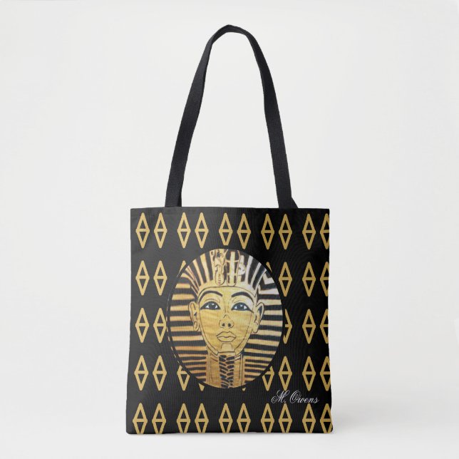 Tote-Tasche im ägyptischen Schwarz-Gold-Stil Tasche (Vorderseite)