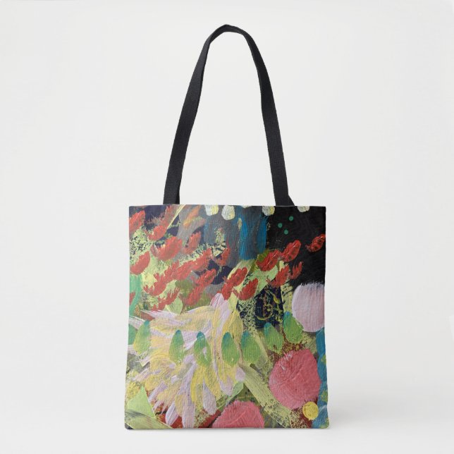 Tote Tasche in Blume im Nachtdesign (Vorderseite)