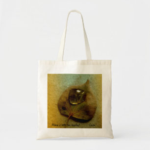 Tote Tasche mit Foto eines verlassend nach dem Reg