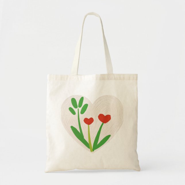 Tote Tasche mit Herzflor (Vorne)
