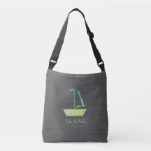 Tote-Tasche mit Schattierungen grüner Segelboote