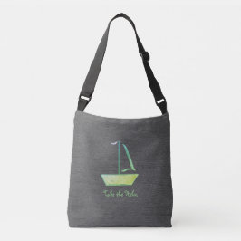 Tote-Tasche mit Schattierungen grüner Segelboote Tragetaschen Mit Langen Trägern