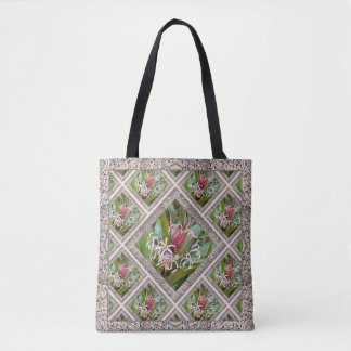 Tote Tasche mit schönen rosafarbenen Lilien