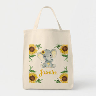 Tote Tasche mit Sonnenblume, Name Elephant