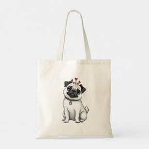 Tote Tasche mit Valentinins Mops-Design