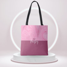 Tote-Tasche - Monogramm Rosa Marmor Zweiton