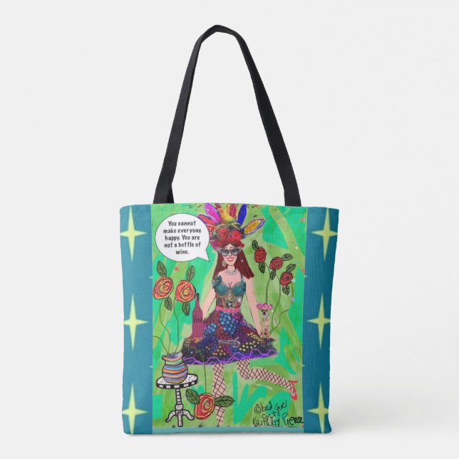 Tote Tasche - Sie können nicht alle glücklich mach (Rückseite)
